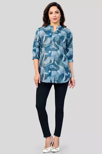  cotton blend printed short kurti