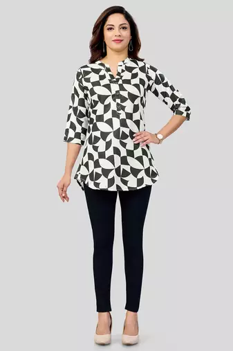  cotton blend printed short kurti