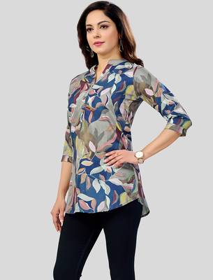  cotton blend printed short kurti 3