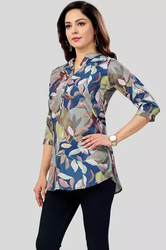  cotton blend printed short kurti