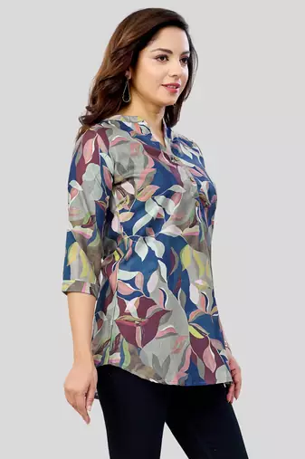  cotton blend printed short kurti