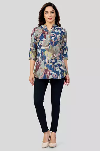  cotton blend printed short kurti