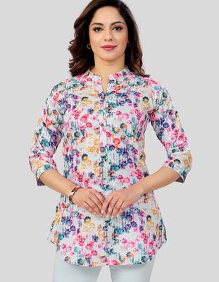  cotton blend printed short kurti 1