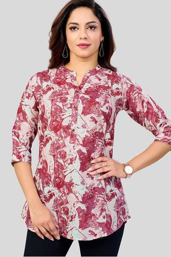  cotton blend printed short kurti