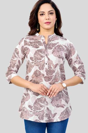 cotton blend printed short kurti