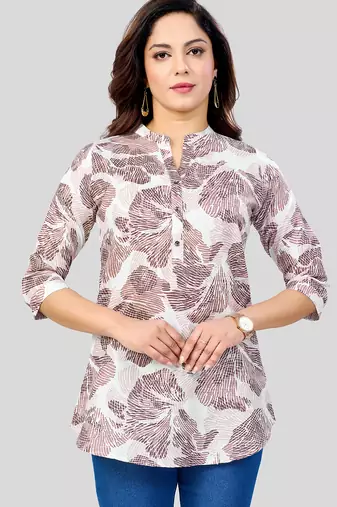  cotton blend printed short kurti