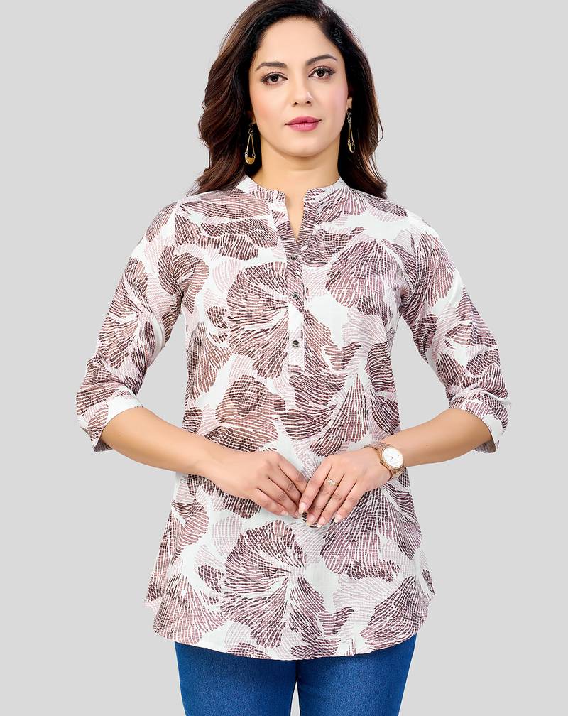  cotton blend printed short kurti