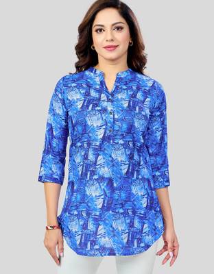 cotton blend printed short kurti 1