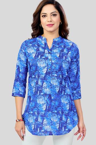  cotton blend printed short kurti