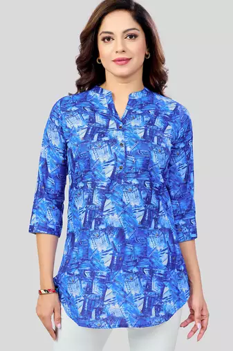  cotton blend printed short kurti