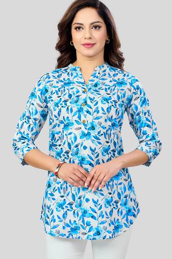  cotton blend printed short kurti