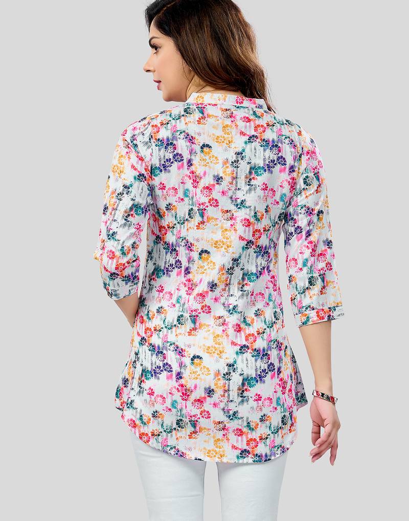  cotton blend printed short kurti