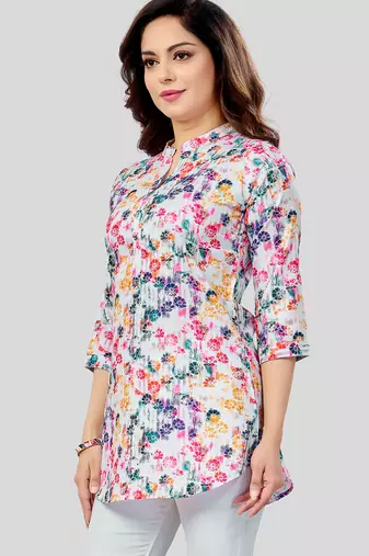  cotton blend printed short kurti