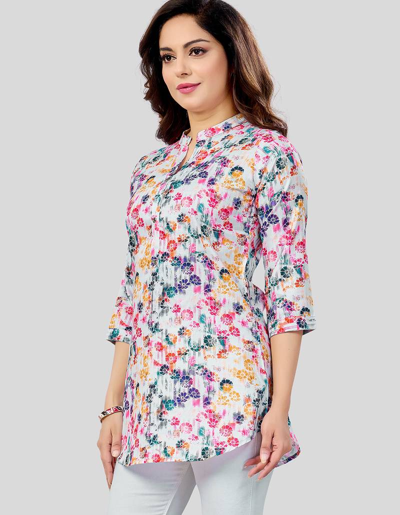  cotton blend printed short kurti