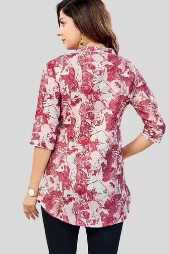  cotton blend printed short kurti