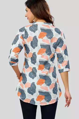  cotton blend printed short kurti