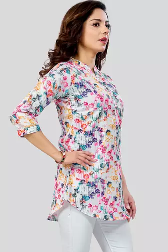 cotton blend printed short kurti