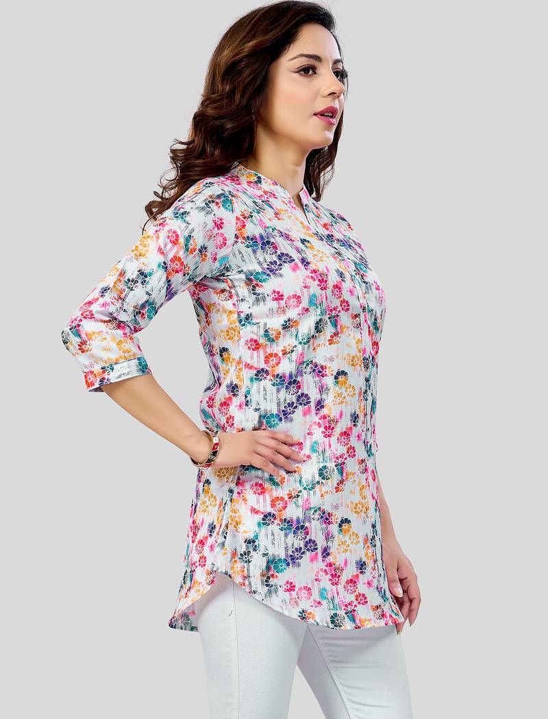  cotton blend printed short kurti