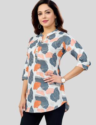  cotton blend printed short kurti 3