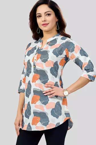  cotton blend printed short kurti