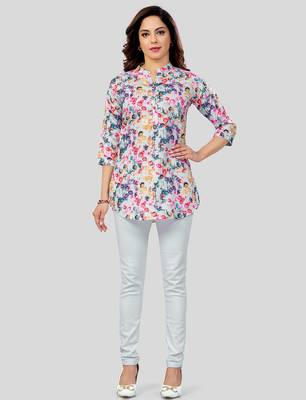  cotton blend printed short kurti 5