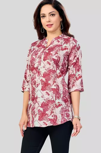  cotton blend printed short kurti