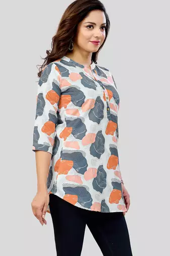  cotton blend printed short kurti