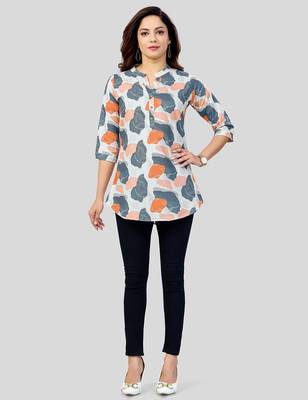  cotton blend printed short kurti 5