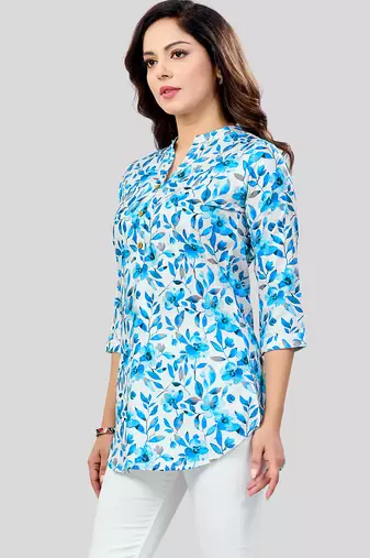  cotton blend printed short kurti