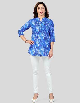  cotton blend printed short kurti 5