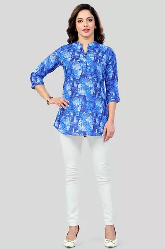  cotton blend printed short kurti