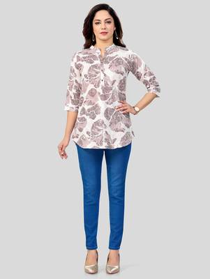  cotton blend printed short kurti 5