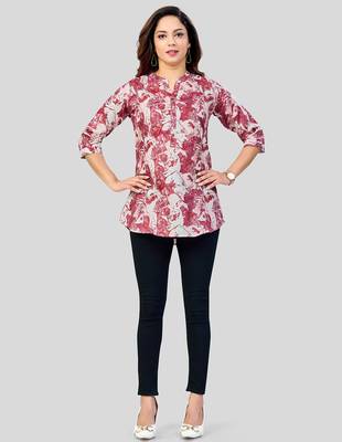  cotton blend printed short kurti 5