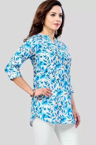  cotton blend printed short kurti