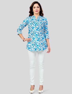  cotton blend printed short kurti 5