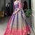 Timeless Blue Zari Weaving Silk Festive Wear Gown With Dupatta