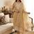 Cream muga cotton jamdani suit dress material with dupatta