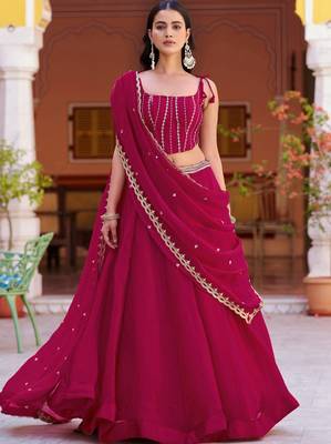 Royaly Rani Pink Thread Embroidered Silk Festival Wear Lehenga Choli 2