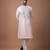 Powder pink embroidered cotton silk kurta set