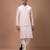 Powder pink embroidered cotton silk kurta bundi set