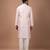 Powder pink embroidered cotton silk kurta bundi set