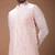 Powder pink embroidered cotton silk kurta bundi set