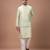 Mint green embroidered cotton silk kurta bundi set