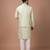 Mint green embroidered cotton silk kurta bundi set