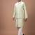 Mint green embroidered cotton silk kurta bundi set
