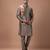 Metallic fawn embroidered cotton silk kurta bundi set