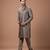 Metallic fawn cotton silk kurta set