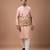 Onion pink embroidered cotton silk kurta bundi set
