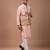 Onion pink embroidered cotton silk kurta bundi set