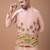 Onion pink embroidered cotton silk kurta bundi set